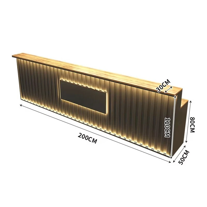 

Shapes Metal Wine Bar Custom Wooden Gold Bar Restaurant Nightclub Bar Counter L-shape Counter Design