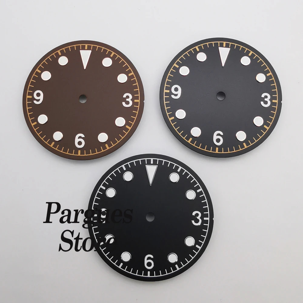 30.5mm black/coffee Watch Dial luminous dial fit NH35 NH36 ETA2824/2836 Miyota8205 8215 Mingzhu DG2813,ST1612 movement