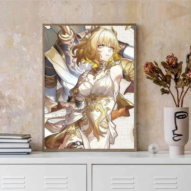 Honkai Star Rail Anime Game Sunday Aglaea Aventurine Tingyun Character Poster Kawaii Cartoon Canvas Painting Wall Home Decor