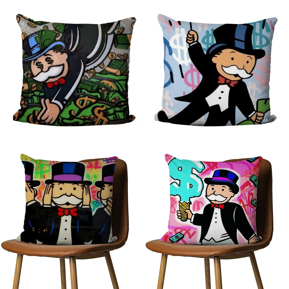 Alec M-Monopoly Pillow Case DIY Pillowcase Home Office Decorative Pillowcase Bedroom Sofa Car Cushion Cover 45x45 cm