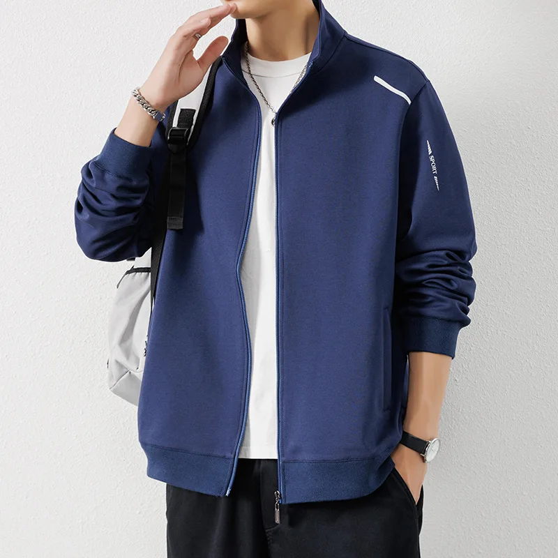 

Spring and Autumn Men's Outdoor Sports Camping Jacket Warm Loose Casual Zipper Jacket Trendy Stand up Collar Top