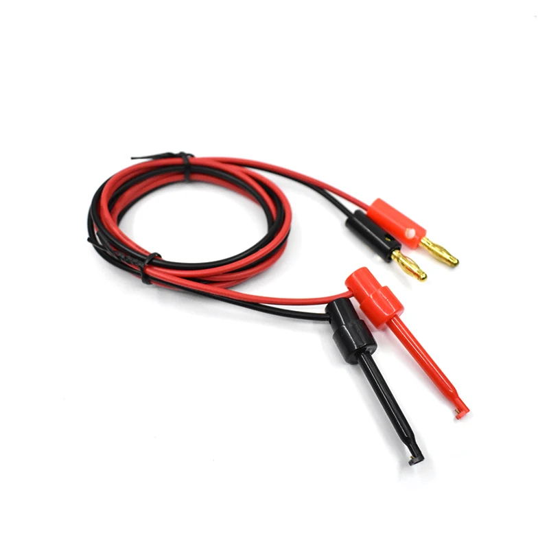 1 Pair 1M 4mm Banana Plug to electric Hook Clip Test Lead Cable Gold Plated For Multimeter Test Leads wire Connector red black