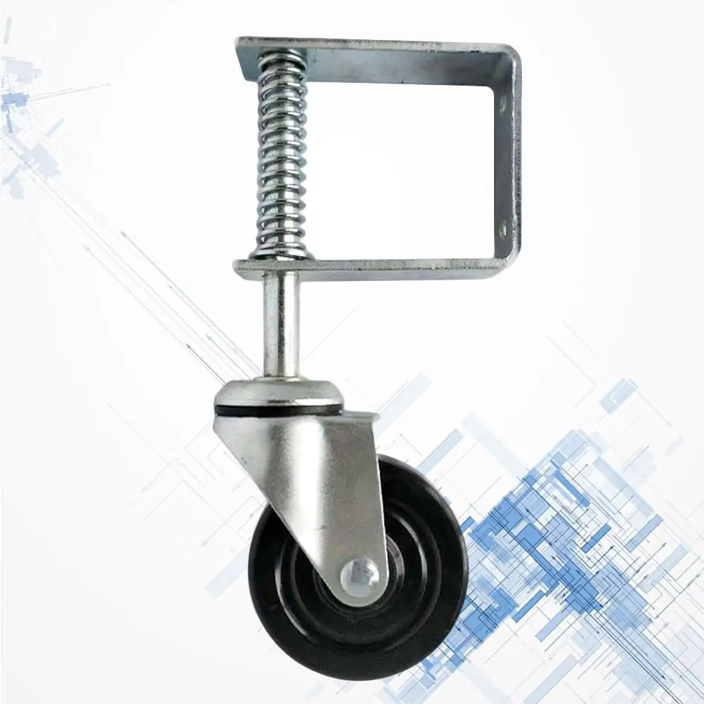 4 Polegada roda de borracha rodízio mola carregado portão resistente absorção de choque suporte ajustável montagem universal madeira metal