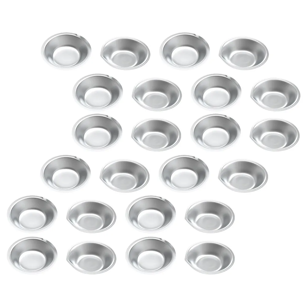 24Pcs Premium Stainless Steel Paint Trays Small Round Color Mixing Trays for Watercolor Acrylic Oil Painting Easy Clean Portable