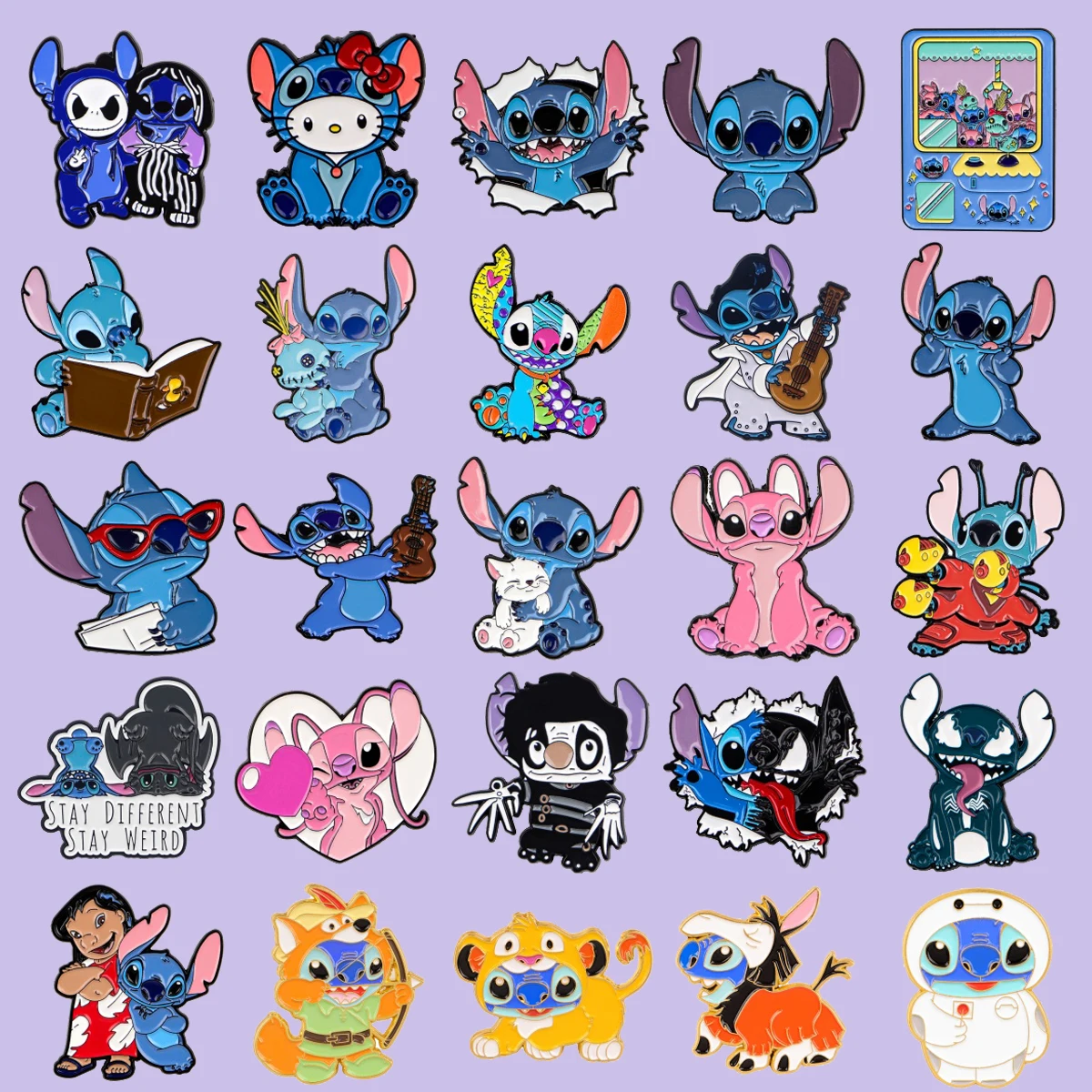 

Cute Stitch Enamel Pins Cartoon Brooches for Women Badges on Backpack Lapel Pins Jewelry Fashion Accessories Gifts