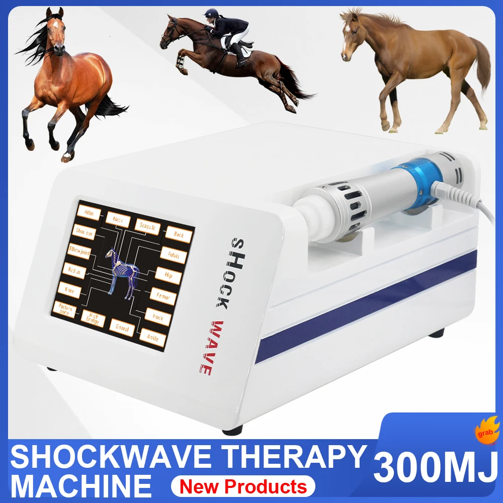 

300MJ Physiotherapy Shockwave Therapy Machine For Horse Animals Pain Relief Muscle Relaxation Shockwave Professional Massager