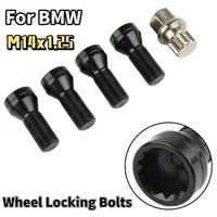 4 Uds M14x1,25 tornillo antirrobo ruedas de acero de aleación pernos de bloqueo para BMW MINI R50 fórmula de seguridad llave de tuerca de bellota cerrada