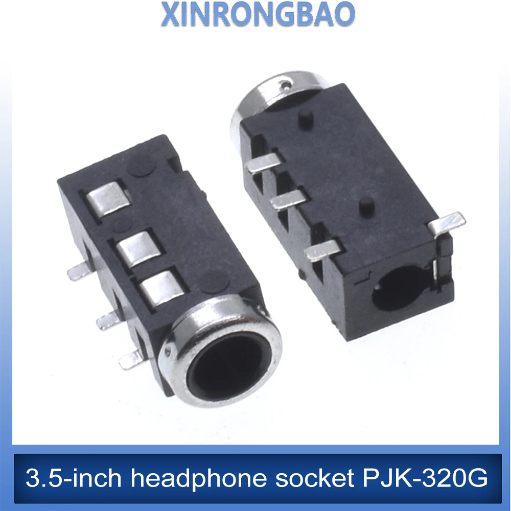 10Pcs Through Holes PCB Horizontal 4 Contact 4 Conductor Right Angle No Internal Switch 4 Pole TRRS 3.5MM Audio Jack Connector