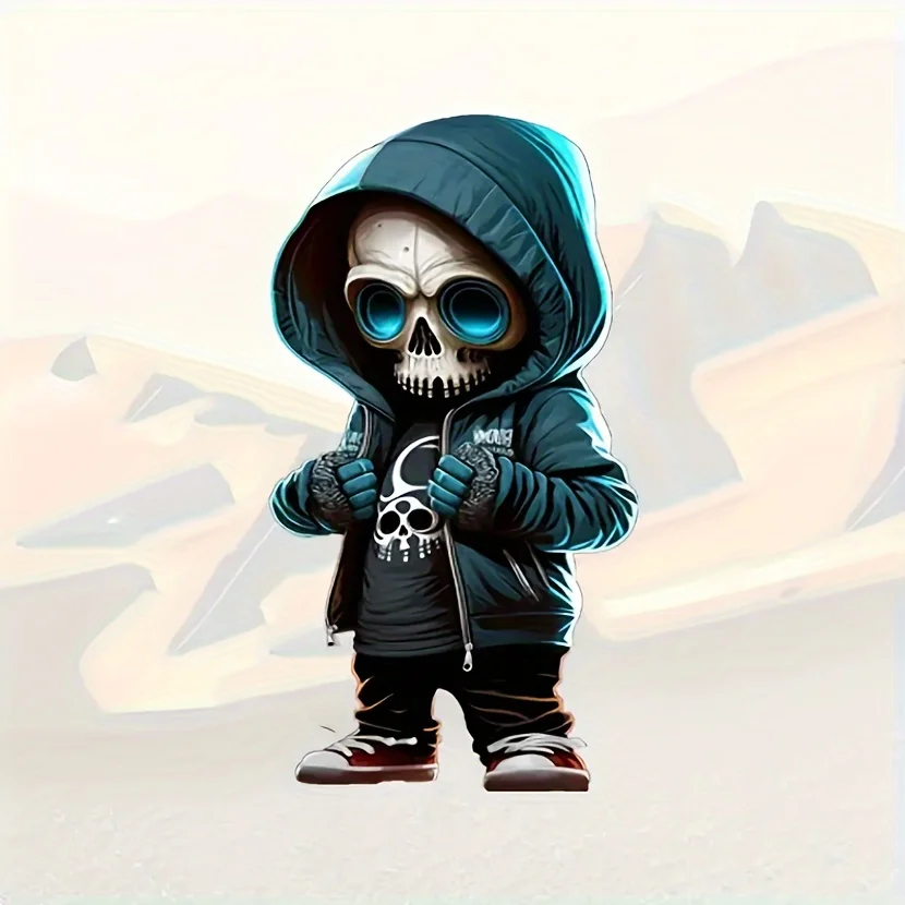 

[Waterproof Skull Sticker] Waterproof Vinyl Skull Stickers for Man | Perfect for Cars, Motorcycles, Laptops & Wall Decor