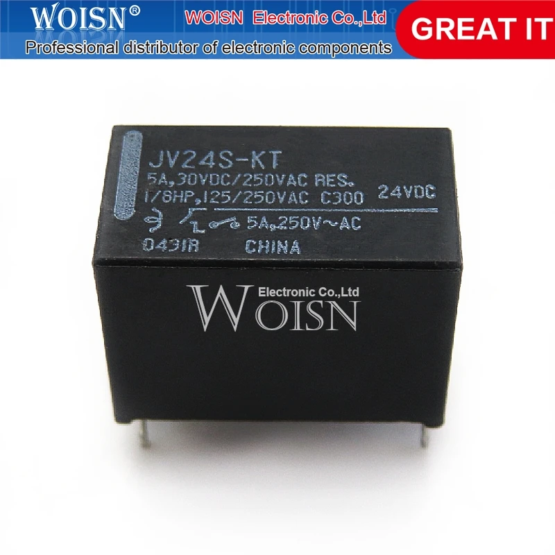 1PCS JV12S-KT JV24S-KT JV12-KT JV24-KT 4Pin 5A30VDC/250VAC 12VDC Power Relay In Stock