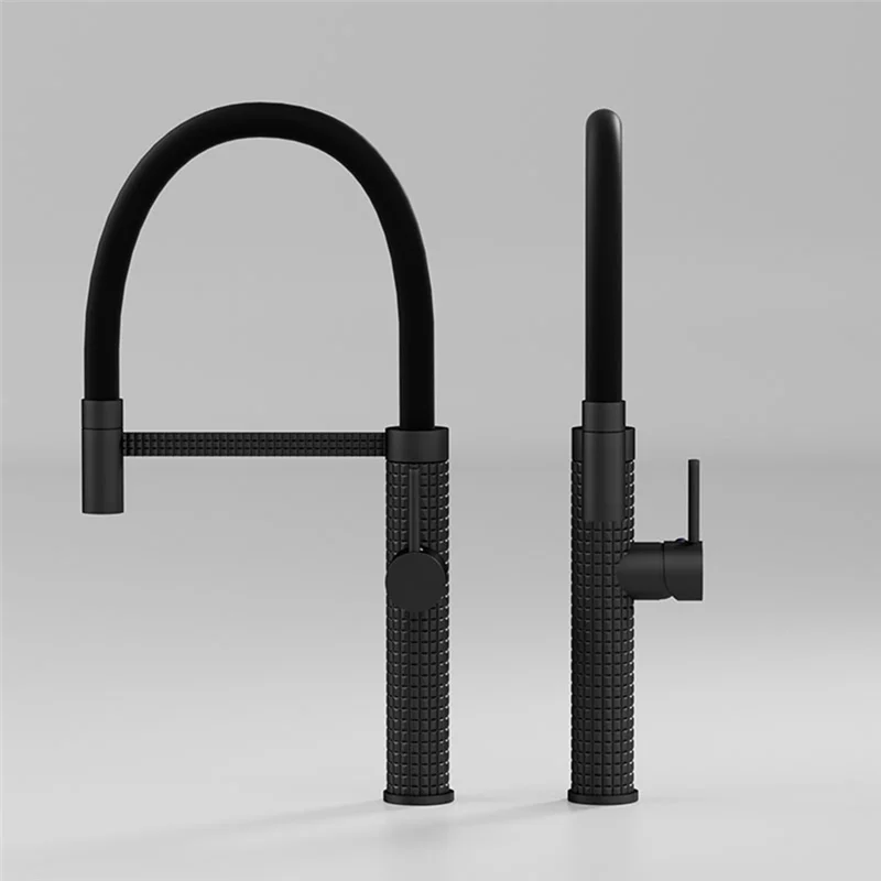 

ABKY-Kitchen Faucet Pull Down Chrome Dual Mode Nozzle Hot Cold Water Mixer Brass Spring Crane Tap Faucet Sink Accessory