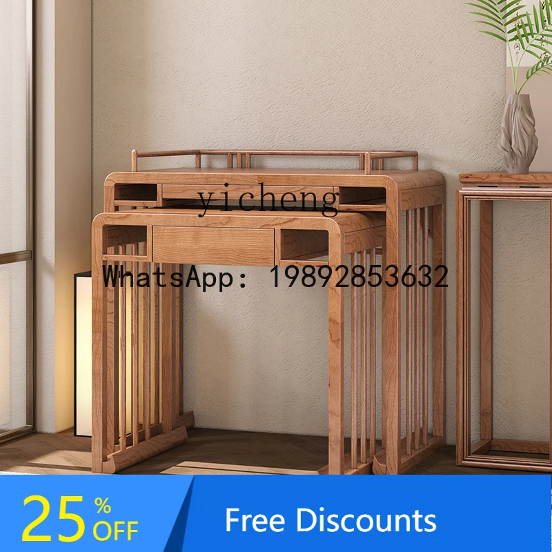 

H1 new Chinese solid wood table combination for Taiwan Guanyin God of Wealth home living room Buddha table Buddhist hall