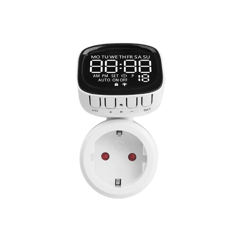 E15A User Friendly Rotatable Screen Timer Socket European Standard Featuring Easy Setups & Multiple Timing Modes for Kitchen