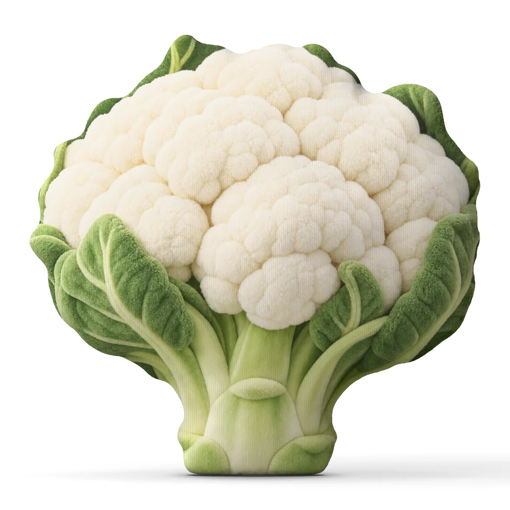 Cauliflower Shaped Plush Pillow Stuffed Vegetable Cushion Throw Pillow for Sofa Home Decor Food Lover Gift Bedroom Accent