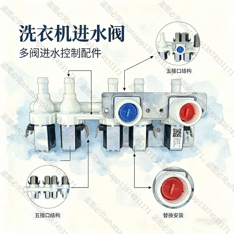 Suitable for WH23X29553 Washing Machine Water Inlet Valve 0024000126GA Water Injection Solenoid Valve 0024000126GA