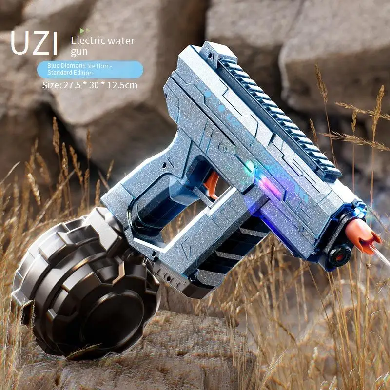 Space hand self priming three functions -UZI light electric water gun summer water toy