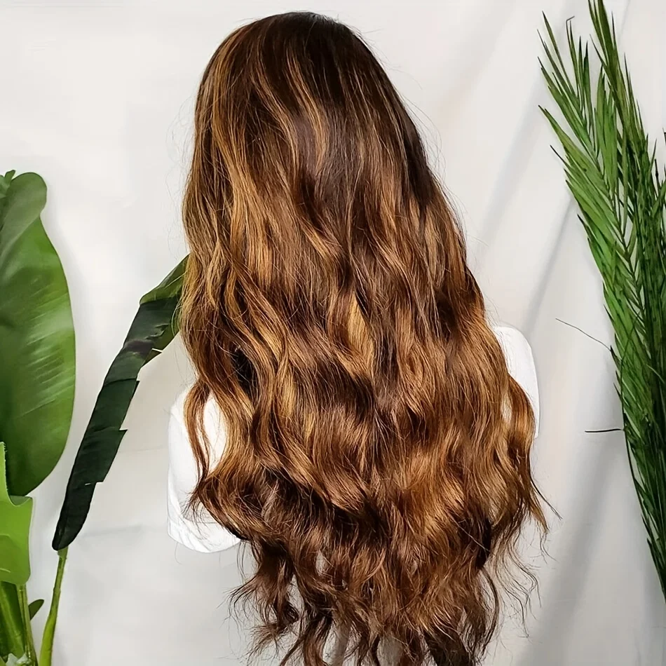 Highlight Brown Glueless Soft Long body wave 5x5 Silk Base Jewish Human Hair With BabyHair HD Lace European Hair Preplucked view 3