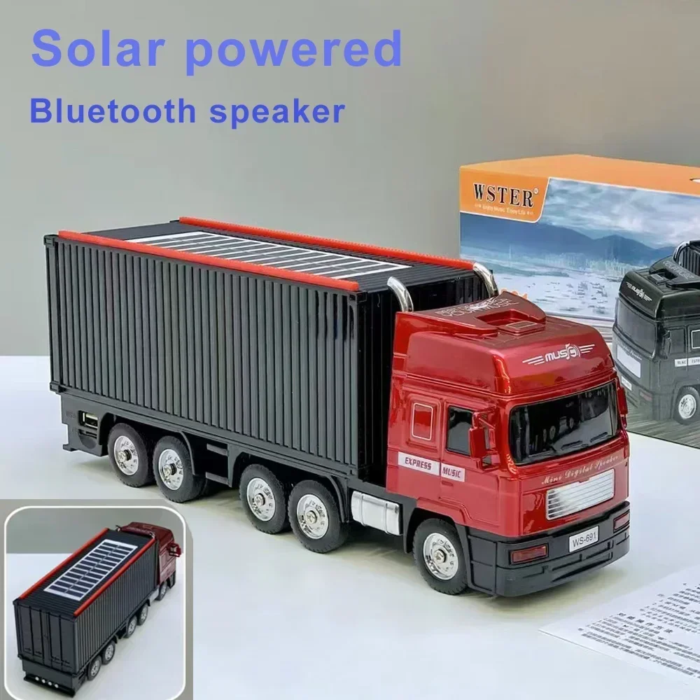 Caixa De Som Bluetooth 10W Music Player WS-691 Container Truck BT Multifunctional Wireless Speaker with Solar Charging TF TWS