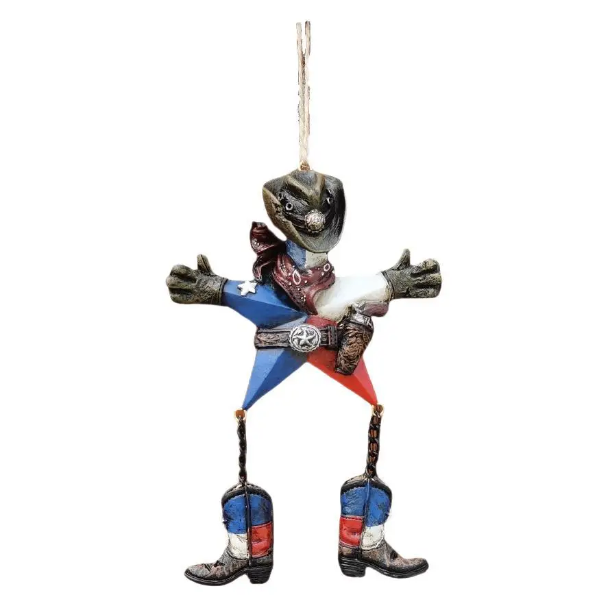 

New western denim resin cartoon doll pendant decoration home wall hanging car pendant