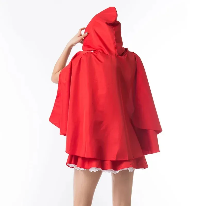 

Sky02 S-4XL Fairy Tale Little Red Riding Hood Costume for Women Adult Halloween Carnival Cosplay Fancy Dress Cloak88Li #