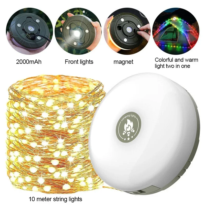 Tape measure storage camping light Tape measure  string Long battery life Tent  Camping Hanging