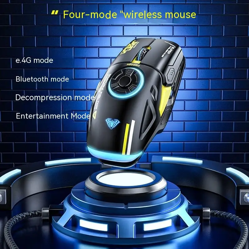 Aula H530 Mouse Leobog Dula Mode Mouse Bluetooth Wireless 2.4g Gamer E-sports Rgb Rotating Mice Accessory For Pc Gift Gaming Man