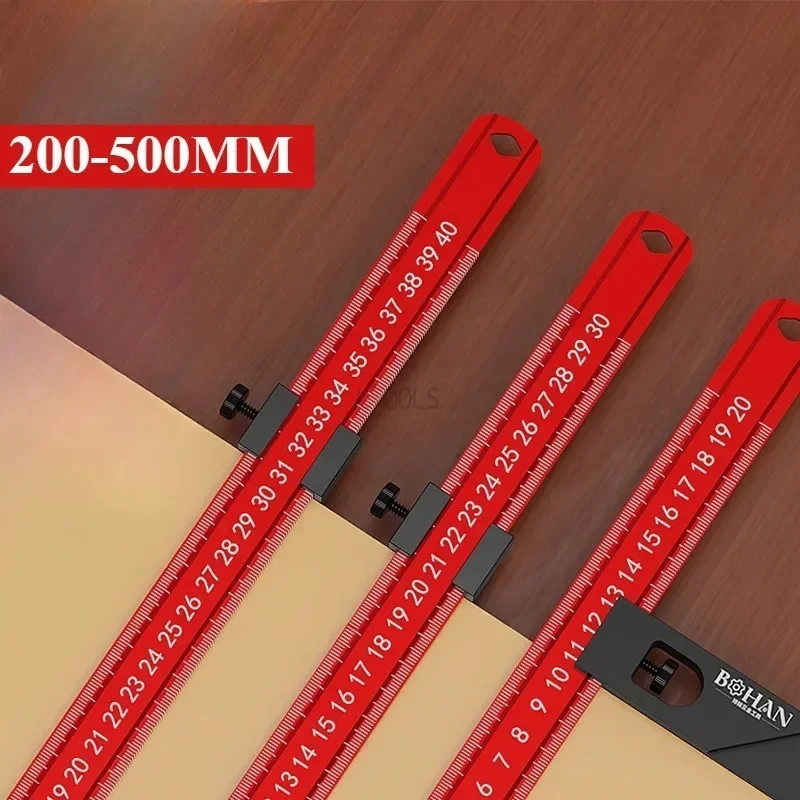 Woodworking Marking Positioning Ruler with Right Angle Seat Metric Combined Angle Ruler Woodworking Layout Specific Scale Gauge