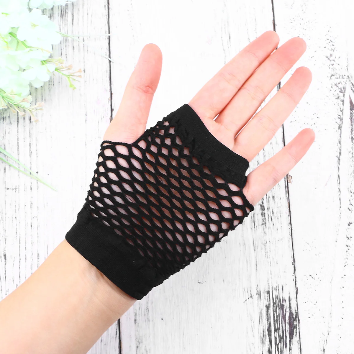 80S Party Accessoires Set Zwart Kant Hoofdband Neon Oorbellen Vingerloze Handschoenen Voor Halloween Disco Cosplay Retro Kostuum