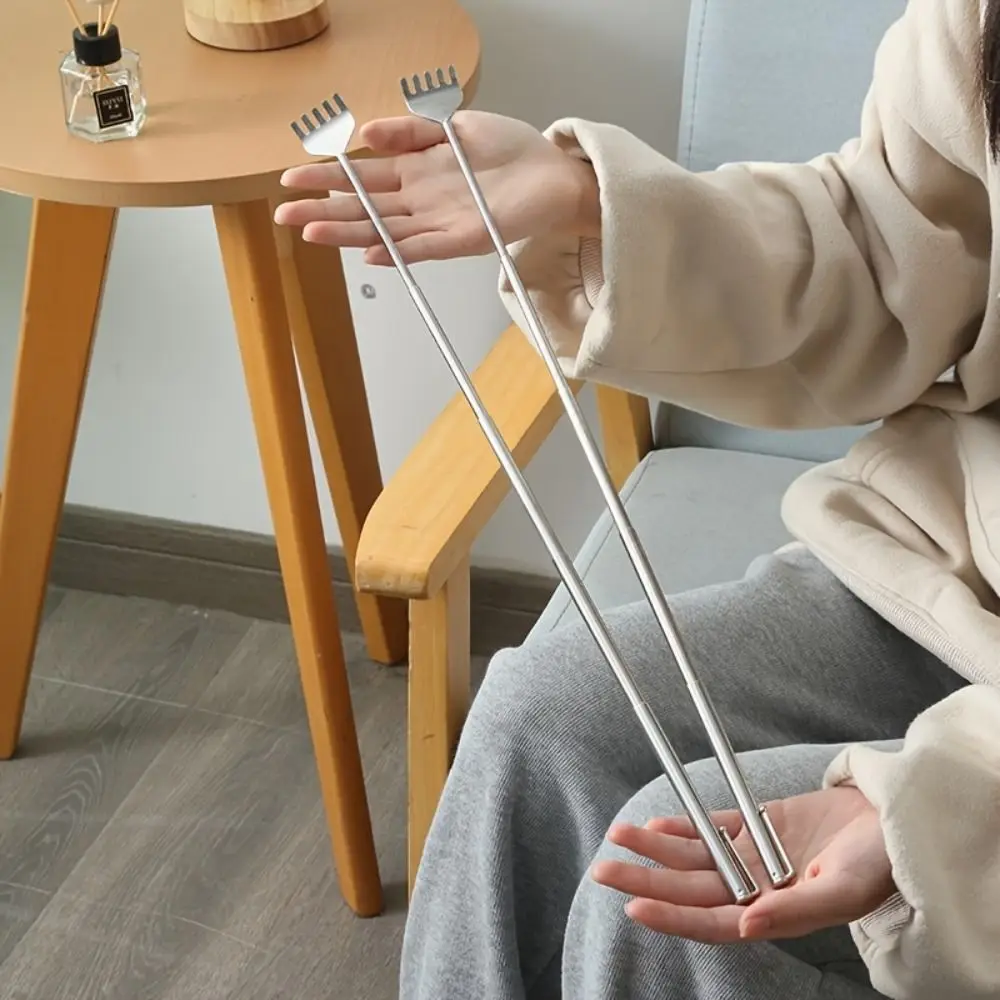 Retractable Back Scratcher ปากกาสแตนเลสคลิป Itch Scratcher ยืดหยุ่น Telescopic Itch เครื่องมือนวดเก่าคน