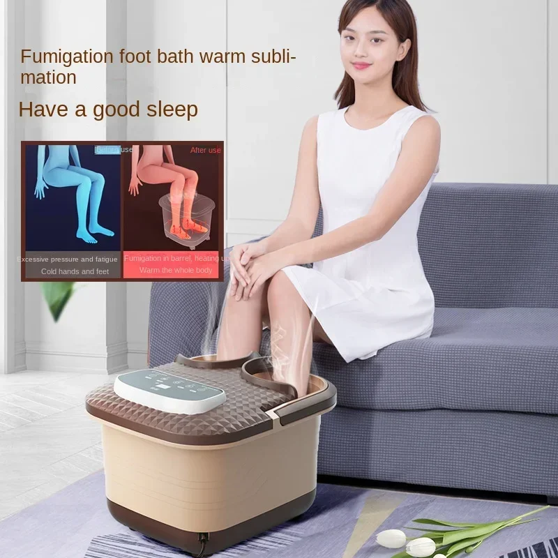 Customizable Luxurious Bubble Roller Foot Bath: Fancy Spray Fumigation, Multifunctional Heating Massager for Soothing Soak
