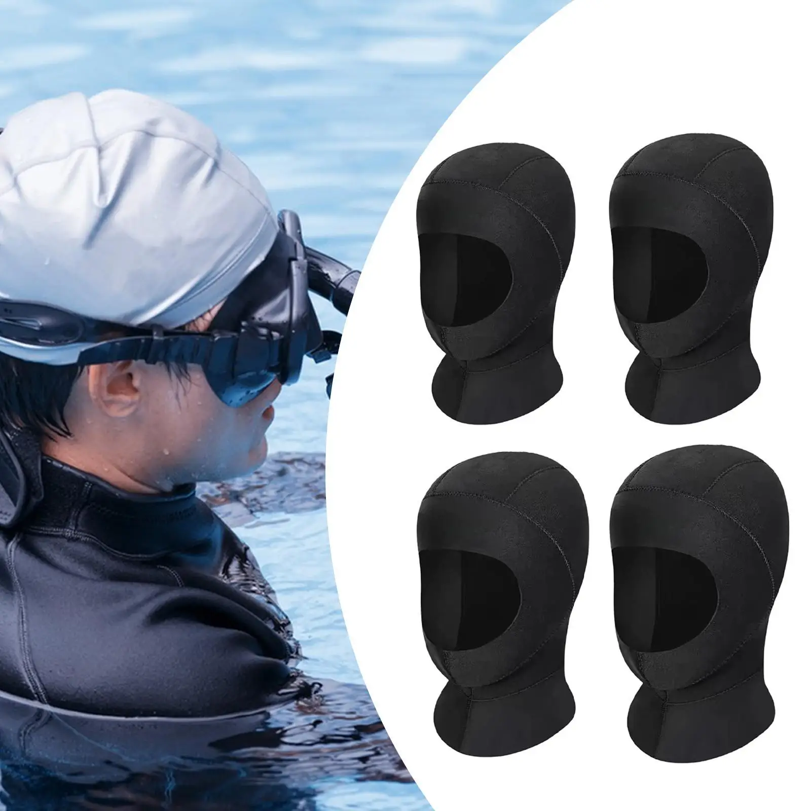 

Защитный капюшон для дайвинга, растягивающийся неопреновый головной убор 3 мм, аксессуар, эргономичный теплый капюшон для водных видов спорта для мужчин и женщин