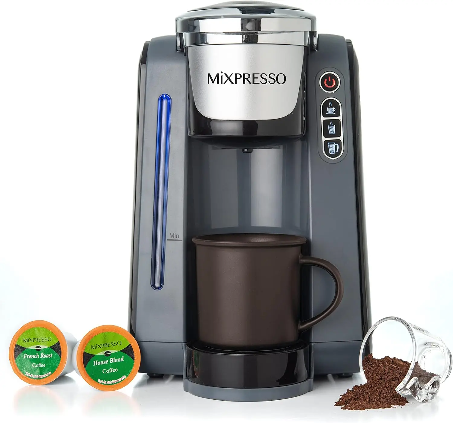 

Single Serve K-Cup Coffee Maker With 4 Brew Sizes for 1.0 & 2.0 K-Cup Pods, Removable 45oz Water Tank, Quick Brewing with Auto S