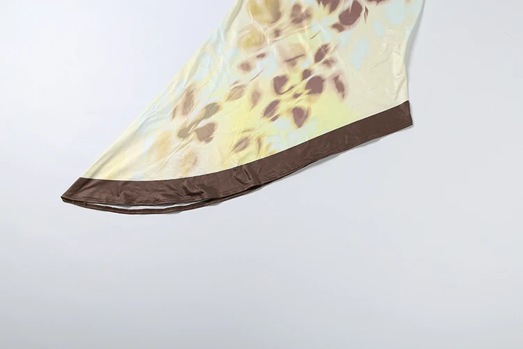 Nibber Sling-Kleid mit unregelmäßigem Saum und Pflaumenblüten-Print für Damen, Sommertrend, schräger Kragen, rückenfrei, Streetwear, eleganter Stil, lang, figurbetont – Detail 8
