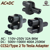 CCS2 to Tesla AC+DC Adapter for Tesla car CCS2 Combo NACS Adapter Support CCS2 and Type2 Charger 250kw 32A Charging adaptor