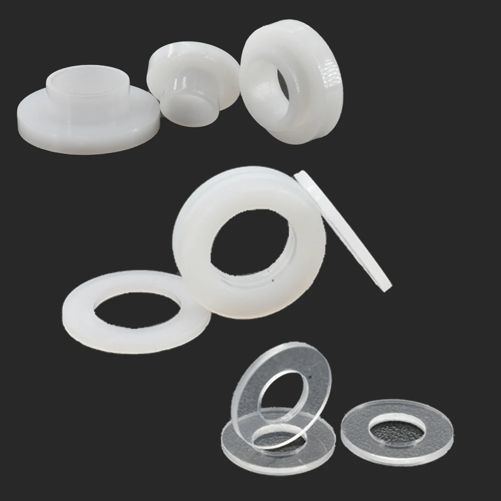 M2 M3 M4 M5 M6 M8 M10 M12 M14 M20 PVC Washers Set Hard Plastic Nylon Gasket RingTransparent Insulation Flat Paded Assortment Kit