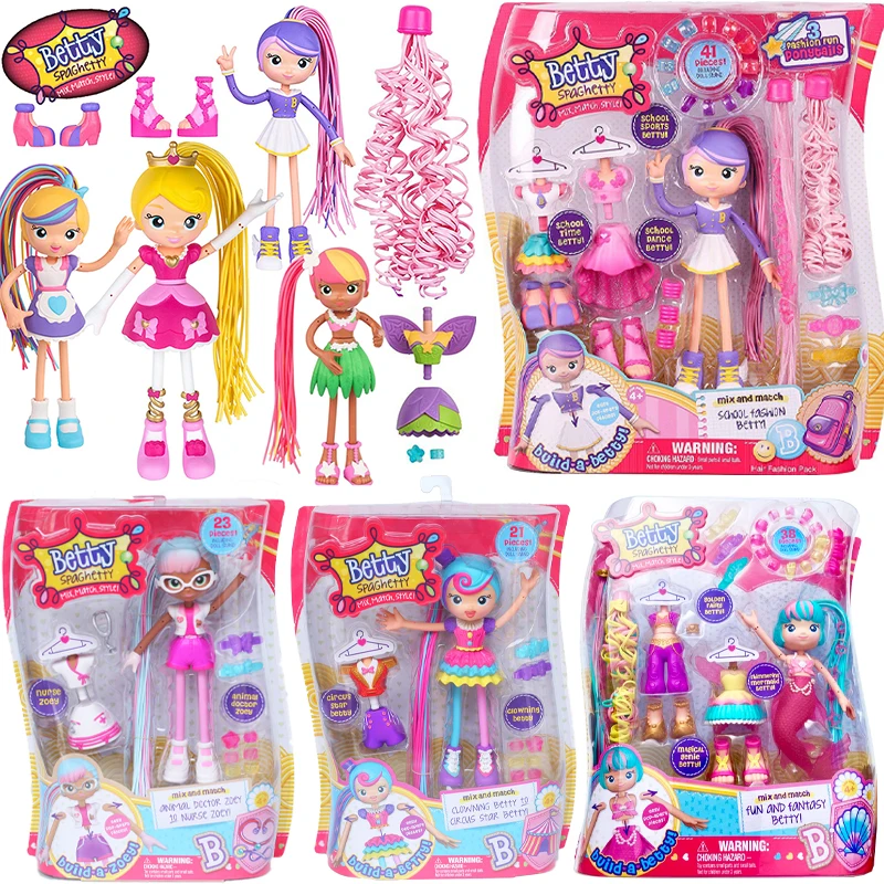 Original Betty Spaghetty Toy Doll Sets Children Toys Anime Action Figures Surprise Girls Toys Betty Doll Collections Models Gift