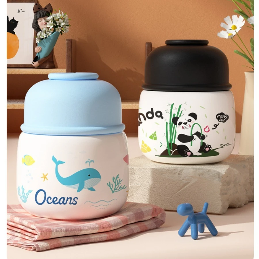 

Cartoon high-color printing food-grade thermos cute portable handheld stainless steel multifunctional water bottle