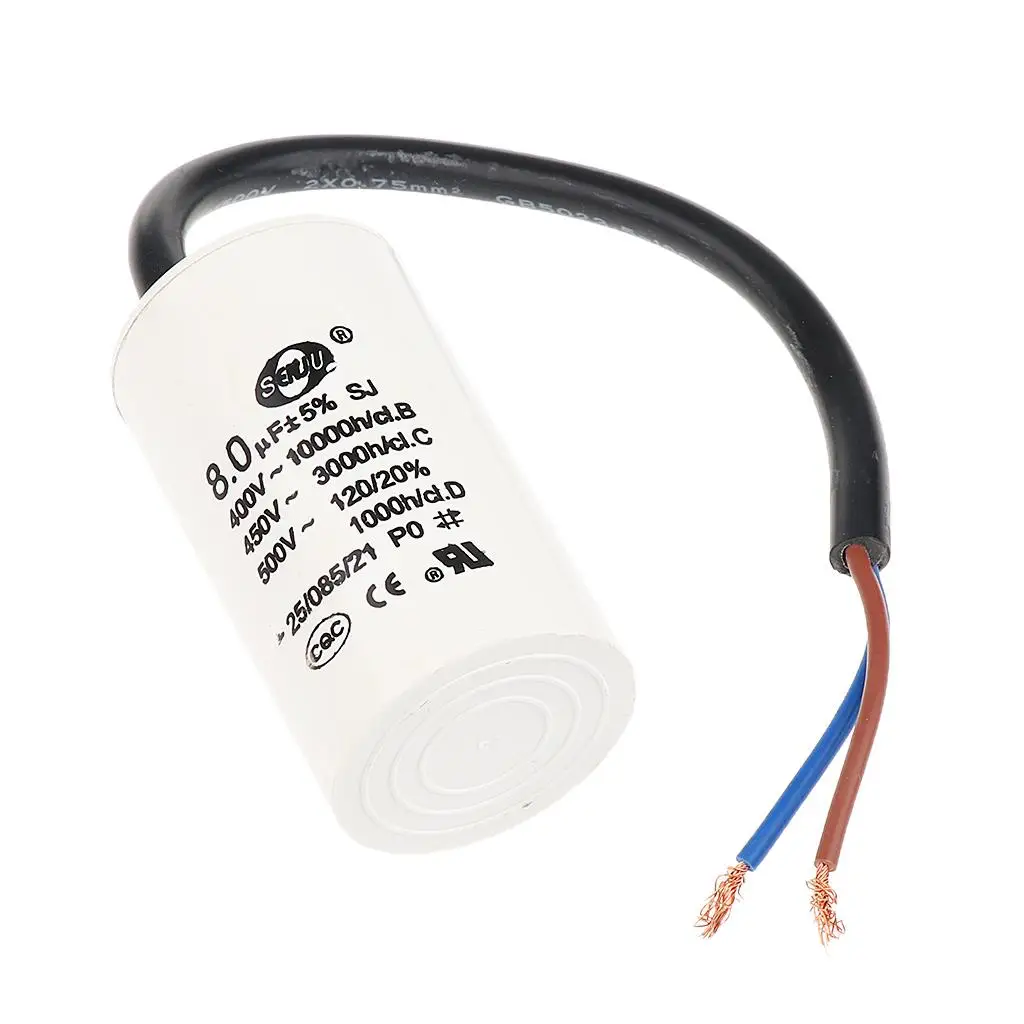 450V AC 8uf CBB60 Motor Run Capacitor Polypropylene Film for Ceiling Fan Exhaust Fan
