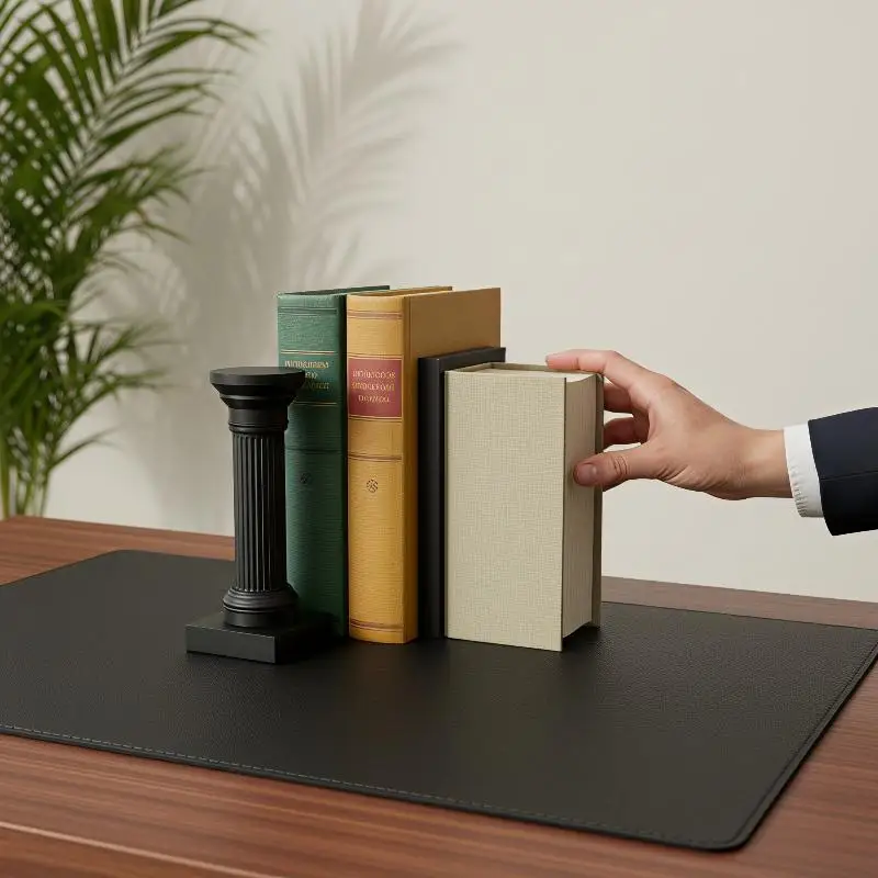 @*3D Printed Column Bookends Decorative Functional Minimalist Book Support Desktop Decor for Home Office Study Great Gift