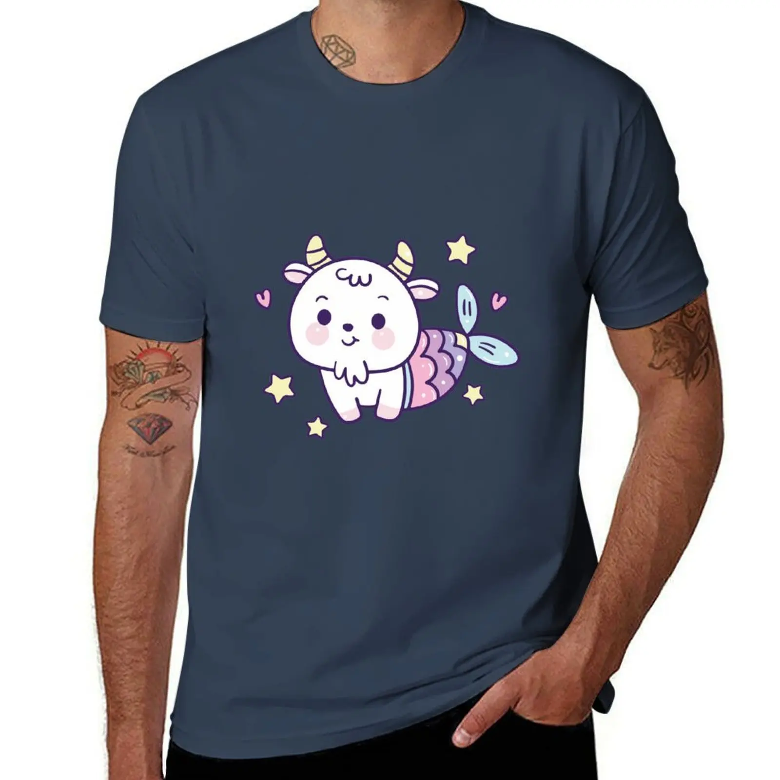 

Cartoon Capricorn T-Shirt man t shirt cotton funny t shirts cotton T-Shirt