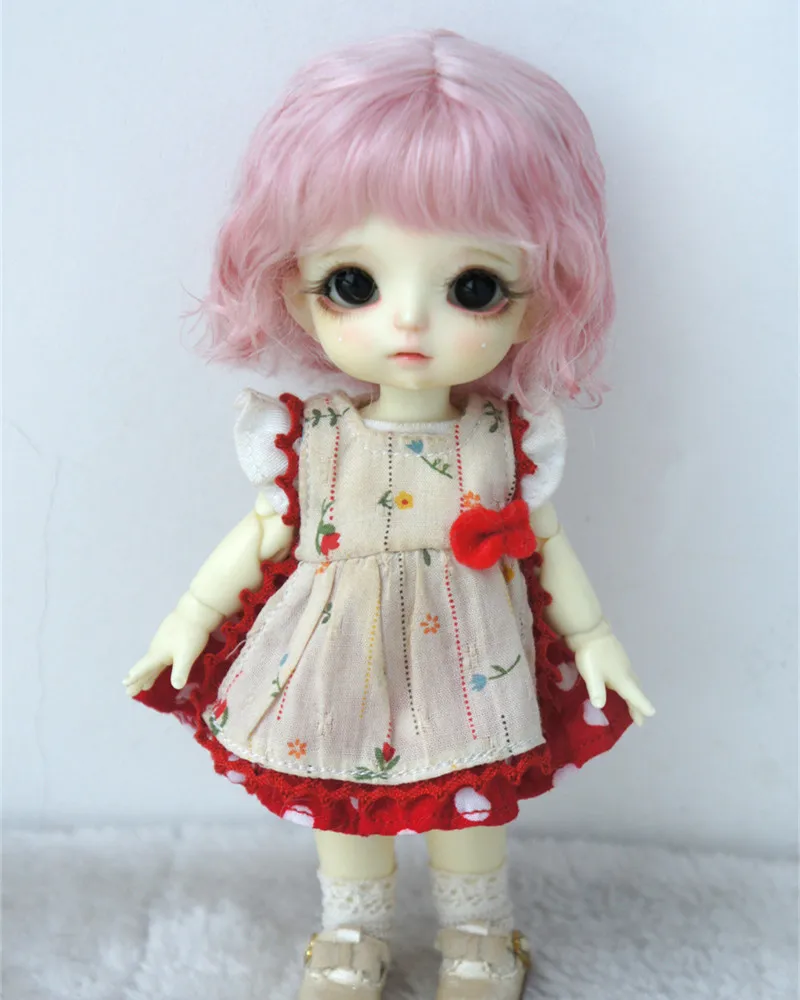 Jusuns OB11 Haar JD693 5-6 inch 13-15 cm 1/8 Korte Mini Wave Zachte Mohair BJD pruik Lati Witte Pop Accessoires