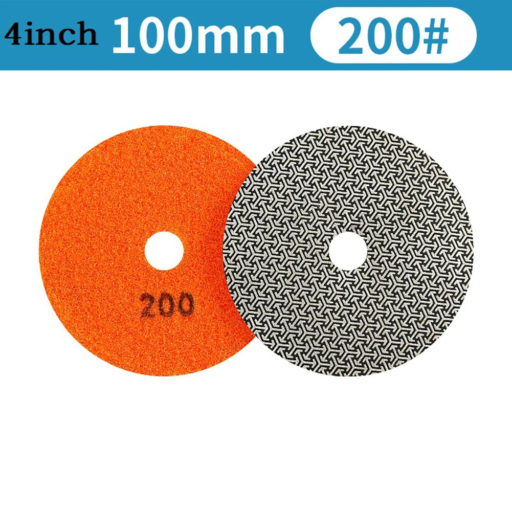 4Inch Electroplated Diamond Dry Polishing Pad For Granite Marble Sanding Disc Dremel Tool Accessories Flexible Grinding Discs