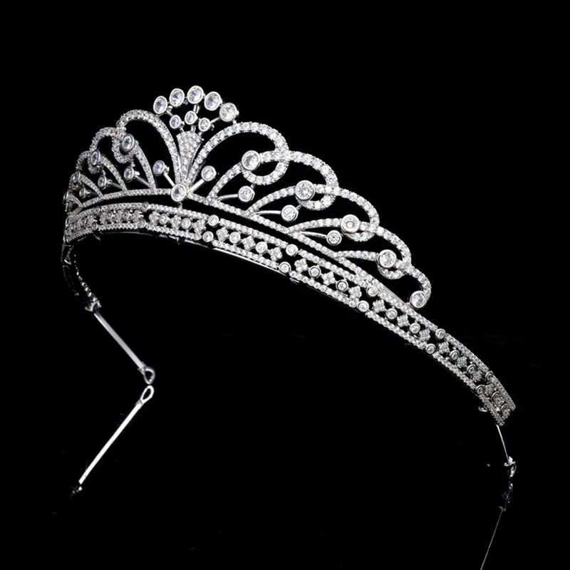 Bride Wedding Zircon Crown Retro European American Style Bridal Gown Hair Accessory for Studio Portrait  Tiaras Jewelries
