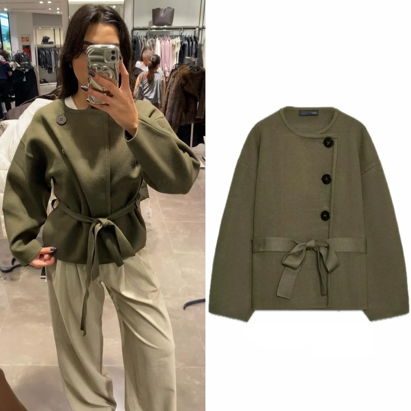 

Женский однотонный вязаный кардиган, осень-зима, простая универсальная повседневная куртка с круглым вырезом и талией, свитер с длинными рукавами, пальто