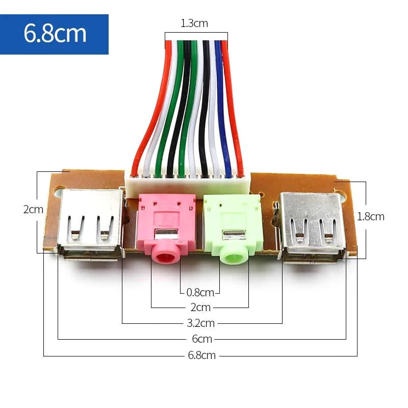 1PC Computer Chassis Front Panel Audio Jack Front USB Interface Host Front Bezel Cable