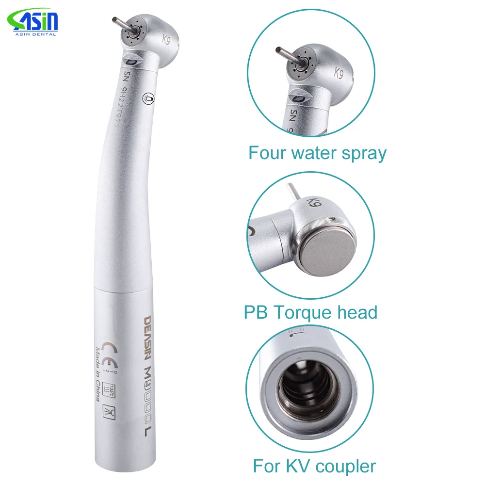 25000 LUX M9000L Dental high speed handpiece fiber optical Led Big Strength dentistry tools For KAVO coupler