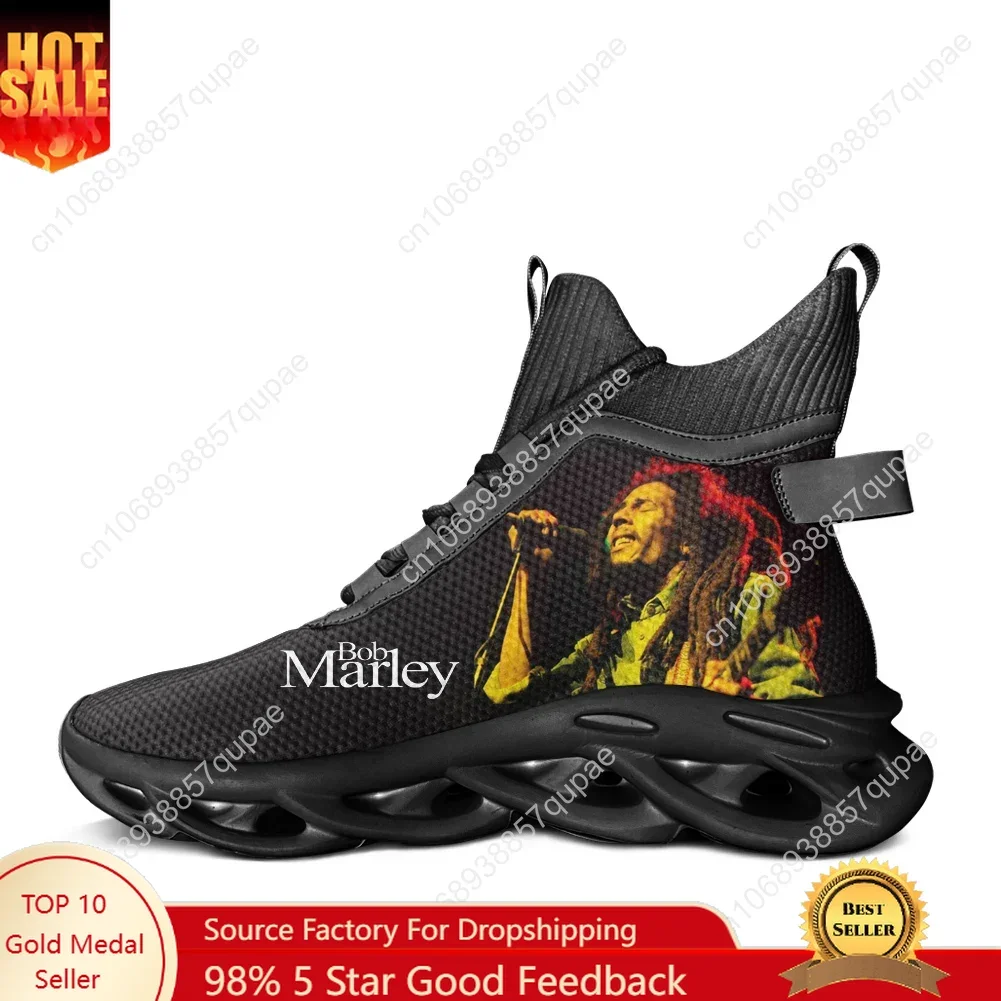 

Bob Marley High Top Flats Sneakers Jamaica Singer Reggae Rock Mens Womens Sports Running Shoes Sneaker Lace Footwear Custom Shoe