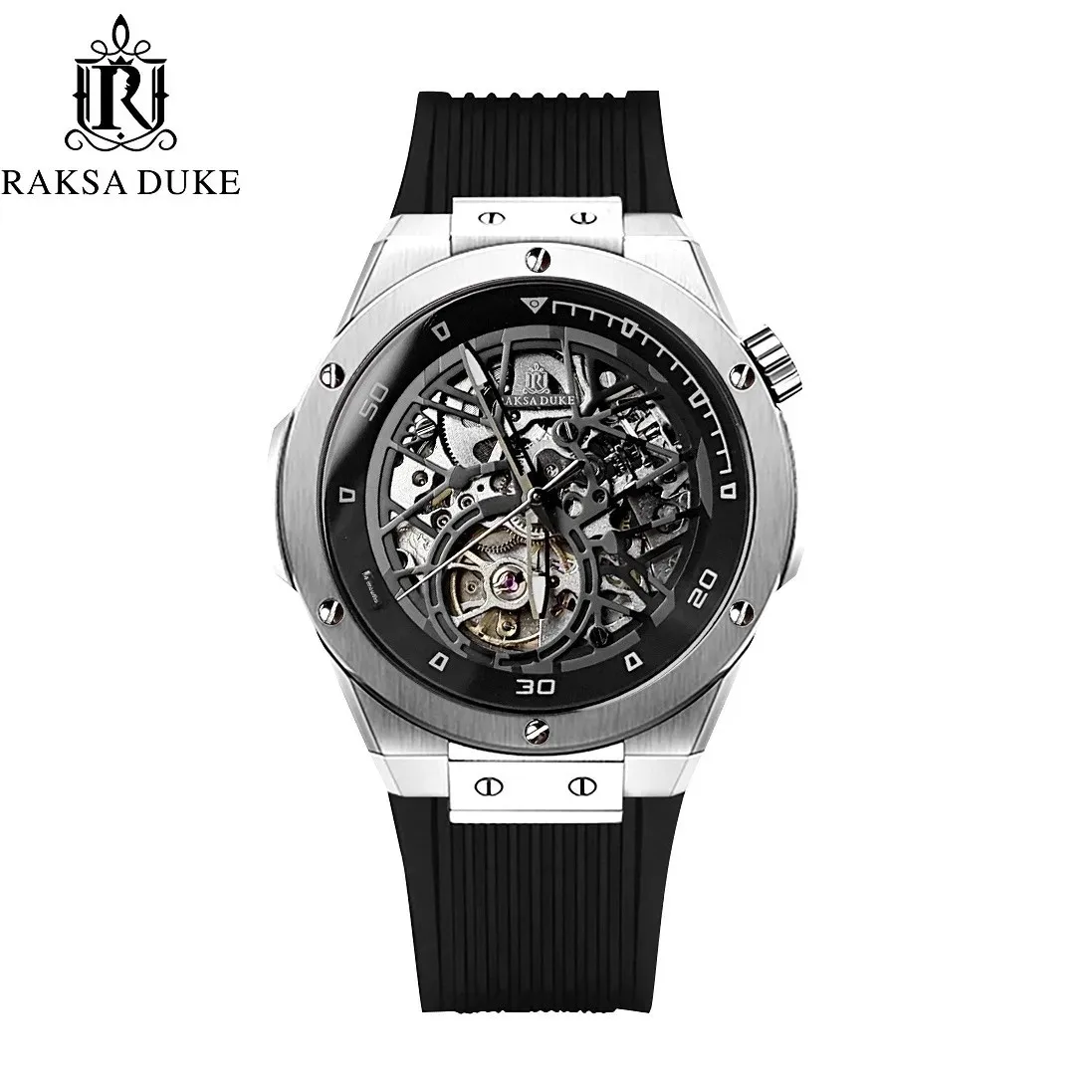 

Fashion 2025 New Nightlight Men's Mechanical Watch Waterproof Casual Style Silicone Business Hollow-out Automatic Timepiece