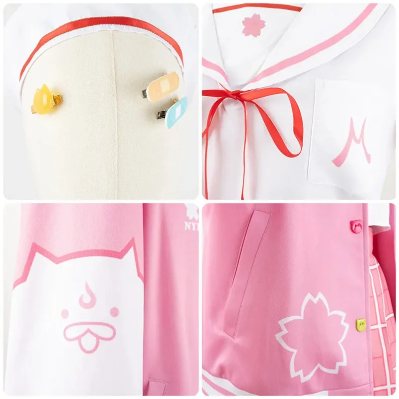 YiyiSingXeng аниме Vtuber Hololive Sakura Miko, карнавальный костюм горничной YouTuber, сексуальная розовая форма JK, платье Лолиты на заказ