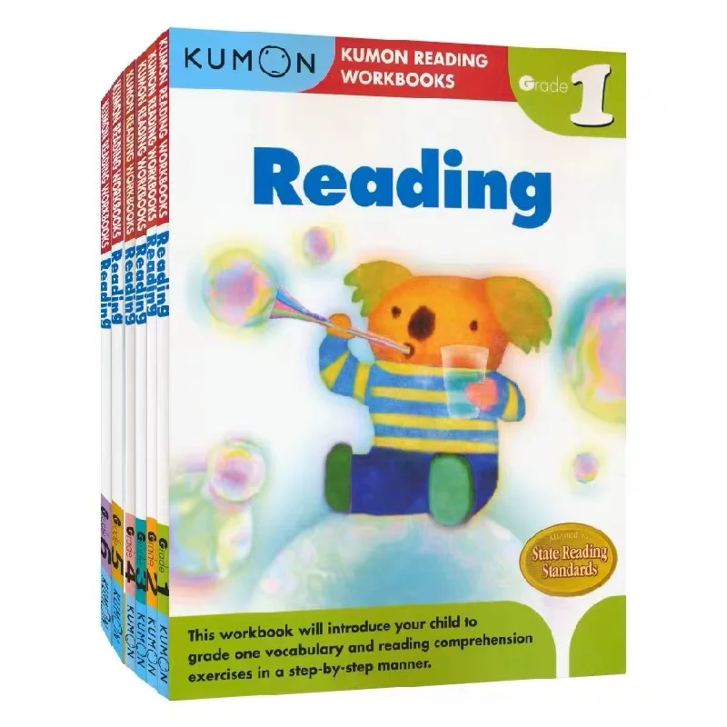 

6 Books/Set Kumon Reading Workbooks G1-G6 Exercises English Primary School Students Learning Training